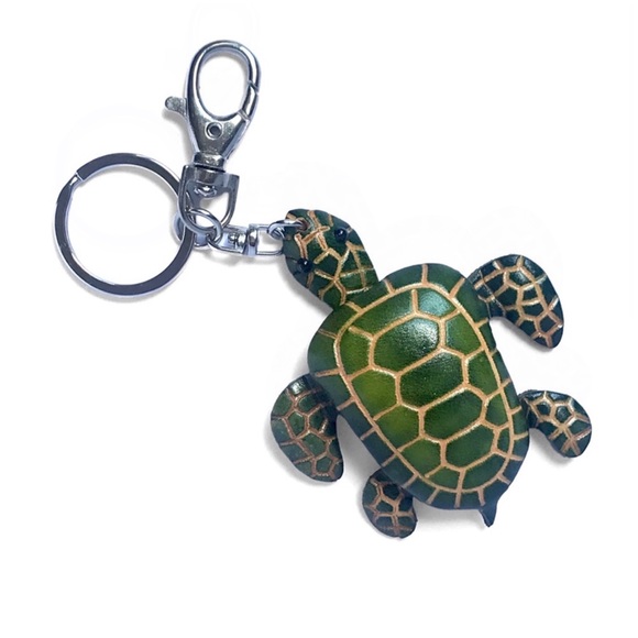 Blossom Boutique Accessories - 1 LEFT! Handmade Handcrafted Genuine Leather Sea Turtle Keychain
